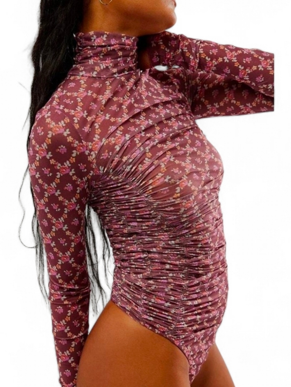 NWT INTIMATELY BY FREE PEOPLE Under It All Mesh Ruched Bodysuit - Medium - Picture 3 of 10